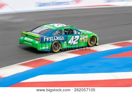September 28, 2018 - Concord, North Carolina, USA: Kyle Larson (42) practices for the Bank of America ROVAL 400 at Charlotte Motor Speedway in Concord, North Carolina.