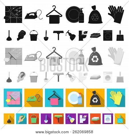 Cleaning And Maid Flat Icons In Set Collection For Design. Equipment For Cleaning Vector Symbol Stoc