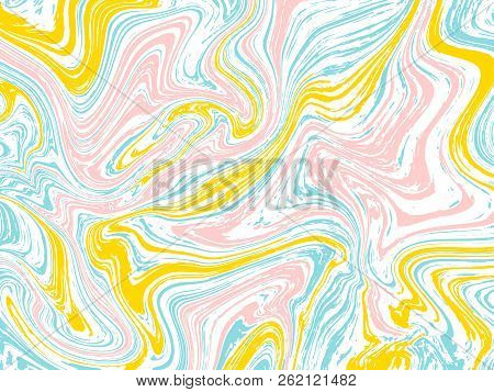 Marble Ink Texture Vector Background. Marbling Technique Fluid Dye Texture For Your Design, Postcard