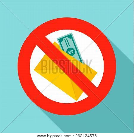 No Money Bribery Icon. Flat Illustration Of No Money Bribery Vector Icon For Web Design