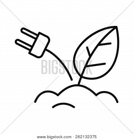 Eco Plug Energy Icon. Outline Illustration Of Eco Plug Energy Vector Icon For Web Design Isolated On