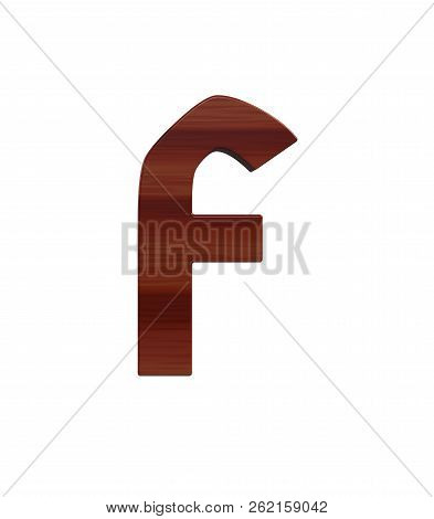 3d Rendering Font Polished Rosewood Germania Front Capital F
