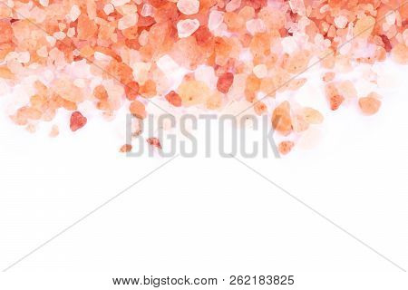 Himalayan Pink Salt Isolated On White Background. Health Concept.
