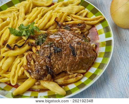 Pasticada,stewed Beef Dish Cooked In Special Sauce, Popular In Croatia.  Balkan Cuisine Cuisine, Tra