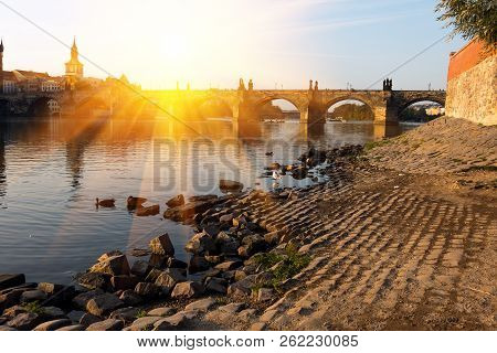 Charles Bridge Over The River Vitava, Czech Republic