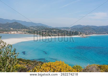 Turquoise Water In Porto Giunco Shore, Vilasimius. Sardinia, Italy