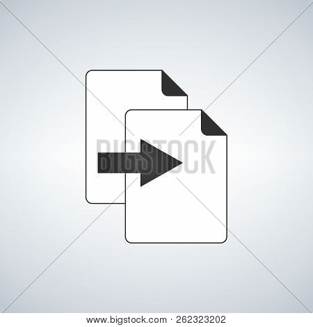 Duplicate Clone Or Copy File Symbol With Arrow Icon Concept. Flat And Isolated Vector Eps Illustrati