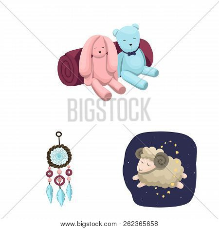 Vector Design Of Dreams And Night Symbol. Set Of Dreams And Bedroom Stock Vector Illustration.
