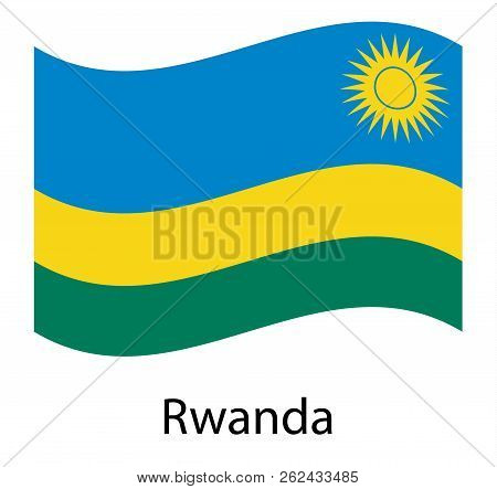 Rwanda Flag. Isolated National Flag Of Rwanda. Waving Flag Of The Republic Of Rwanda.