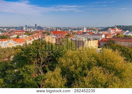 A View Of The Historical Center Of Vilnius From The Hill. Lithuania.