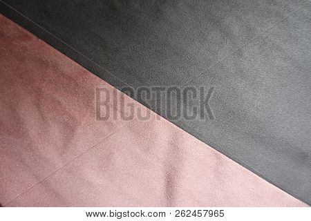 Suede In Grey And Pink Sewn Together Diagonally