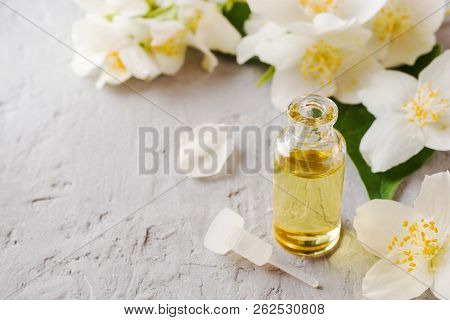 Jasmine Oil. Aromatherapy With Jasmine Oil And Soap. Jasmine Flower