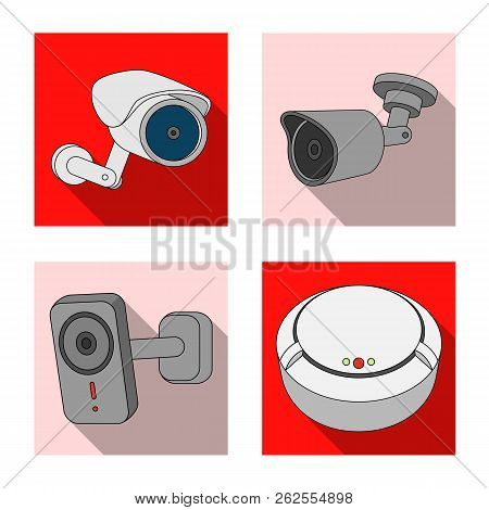 Isolated Object Of Cctv And Camera Logo. Set Of Cctv And System Vector Icon For Stock.