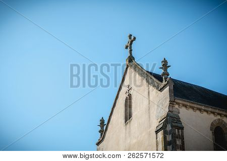 Architectural Detail Of Saint Jean-baptiste Church In Montaigu, France