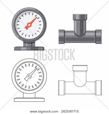 Vector Illustration Of Pipe And Tube Icon. Set Of Pipe And Pipeline Vector Icon For Stock.