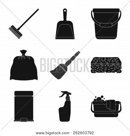 Isolated Object Of Cleaning And Service Sign. Collection Of Cleaning And Household Stock Symbol For 