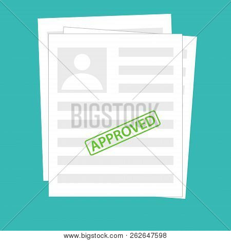 Rejected Document With Stamp And Pen. Modern Flat Design Graphic Elements. Rejected Application Conc