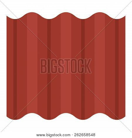 Steel Colored Goffered Plate For Roof Icon Flat Isolated On White Background Illustration