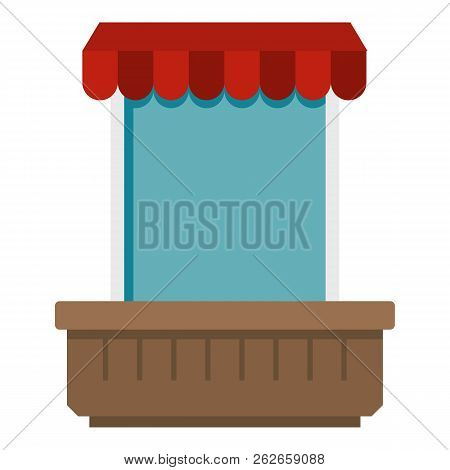Window With Canopy Icon Flat Isolated On White Background Illustration