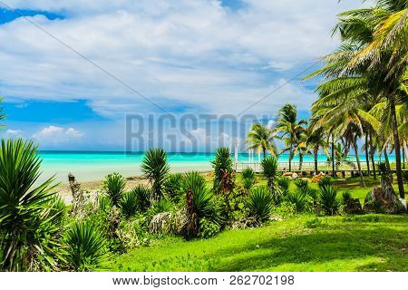 Beautiful Amazing Great Natural Landscape View Of Varadero Cuban Beach And Tranquil, Turquoise Ocean