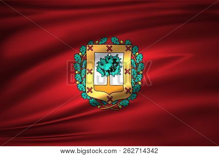 Bizkaiko 3d Waving Flag Illustration. Texture Can Be Used As Background.