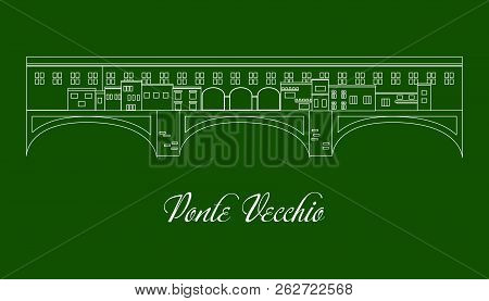 Illustration In The Style Of A Flat Design On The Theme Of The Ponte Vecchio.