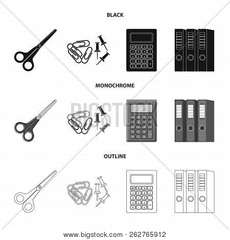 Vector Design Of Office And Supply Logo. Set Of Office And School Vector Icon For Stock.