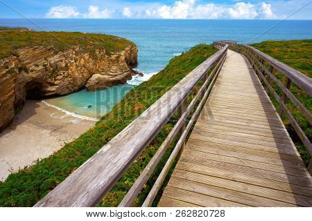 Playa las catedrales Catedrais beach in Ribadeo Galicia of Lugo Spain