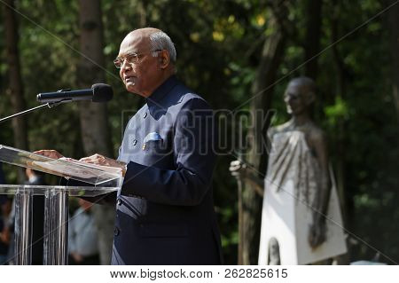 Sofia, Bulgaria - 6 September 2018: The President Of India Shri Ram Nathkovind Speaks During The Unv