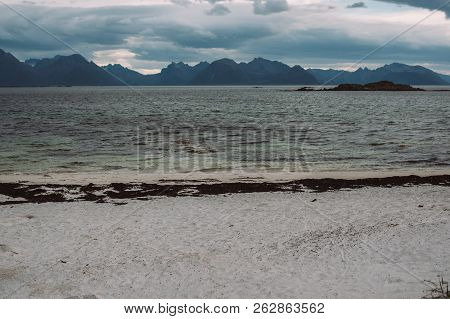 White Sand Beach On Lofoten Islands