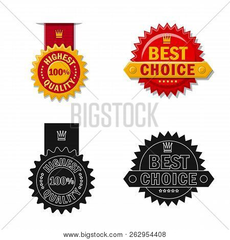 Isolated Object Of Emblem And Badge Icon. Set Of Emblem And Sticker Vector Icon For Stock.