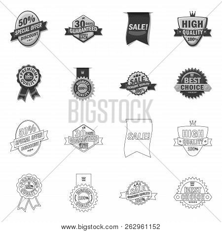 Vector Illustration Of Emblem And Badge Icon. Collection Of Emblem And Sticker Vector Icon For Stock