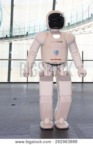 Tokyo, Japan - July 2, 2018 Asimo Robot - The Famous Android From Honda, Located In The Museum Of Th