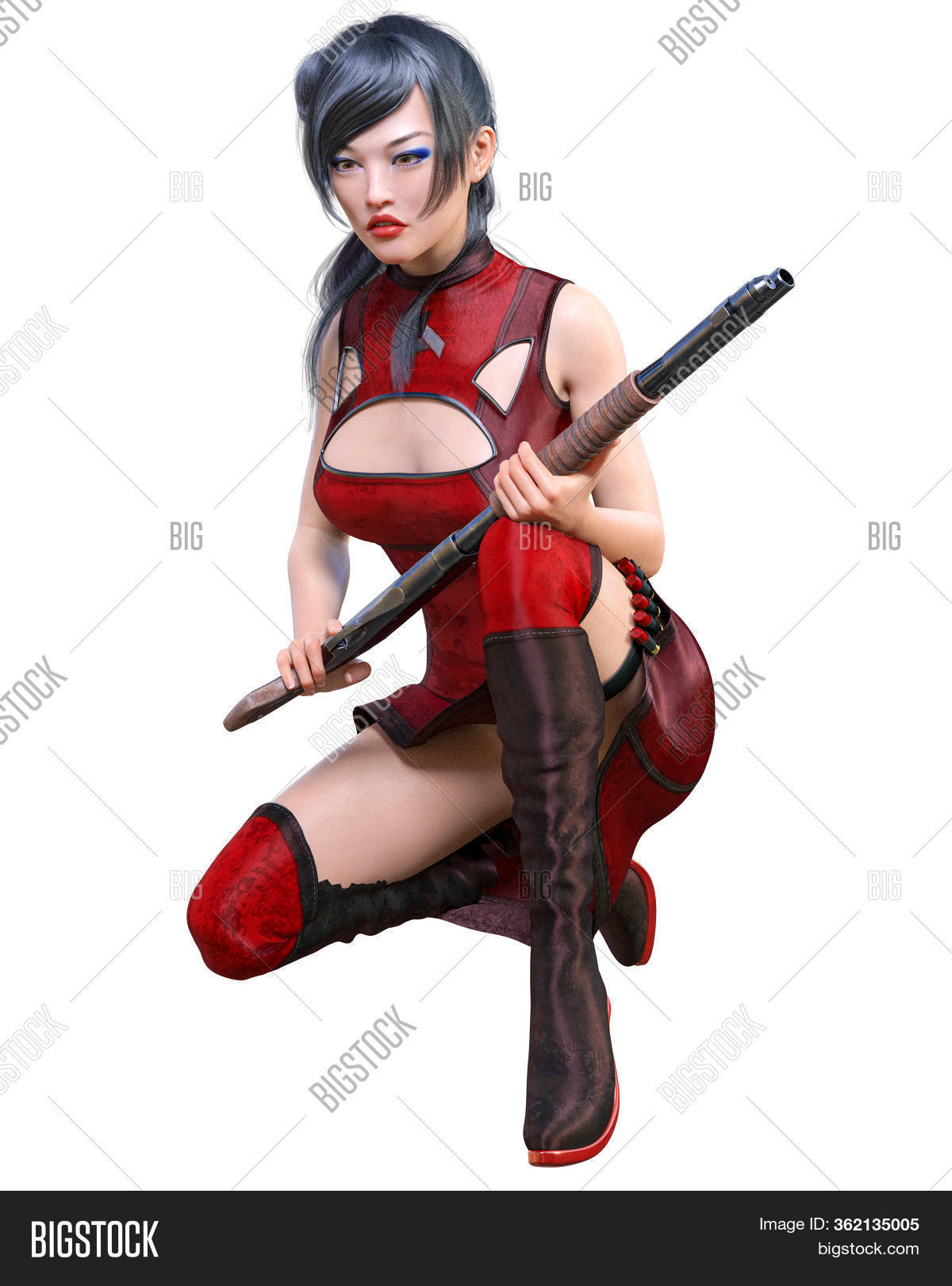 japanese female warriors on 3d Japanese Warrior Image Photo Free Trial Bigstock