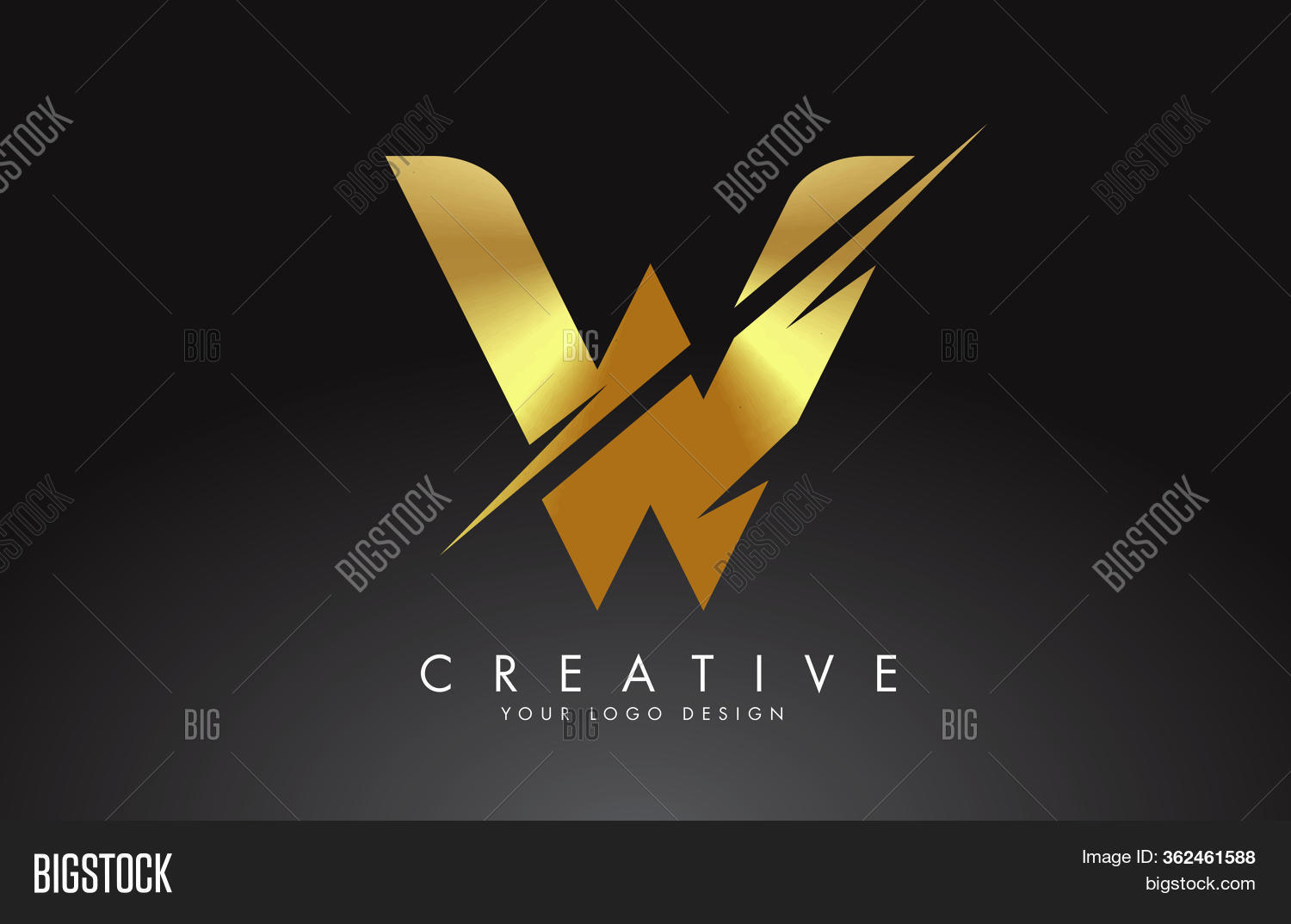 Golden W Letter Logo Vector & Photo (Free Trial) | Bigstock