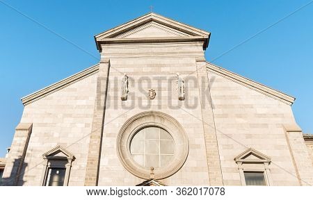 Facade Of The Church Of Saints Gervasio And Protasio, Domodossola, Italy.