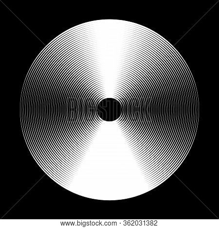 Abstract Concentric Circle Elements. Vector Pattern. Black And White Graphics.