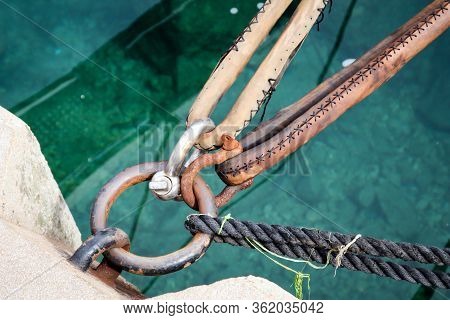 Detail Views From A Sailing Yacht In A Harbour