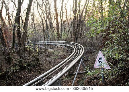 View Of A Summer Toboggan Run. Track System Of A Summer Toboggan Run.