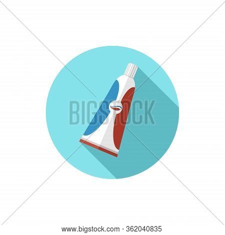 Toothpaste Vector Simple Flat Design Blue Background