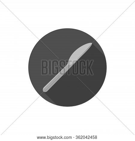 Knife Vector Flat Design Black Background Simple
