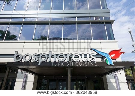 Orlando, Fl/usa-4/11/20: The Exterior Of The Turkish Bosphorous Restaurant In Laureate Park At Lake 