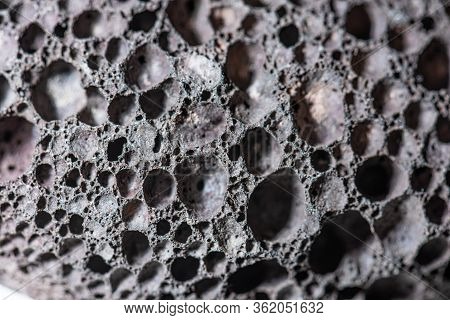 Tryptophobic Details Of A Grey Scoria Rock.