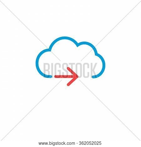 A Minimalistic Cloud Icon With Arrow, Cloud Computing Idea Or Cloud Related Idea. Stock Vector Illus