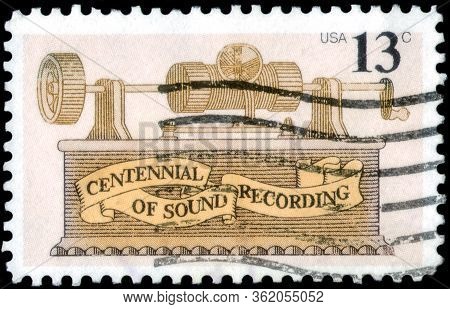 Saint Petersburg, Russia - April 01, 2020: Postage Stamp Issued In The United States With The Image 
