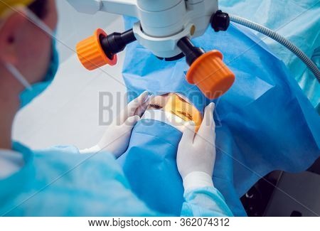 The Operation On The Eye. Cataract Surgery.