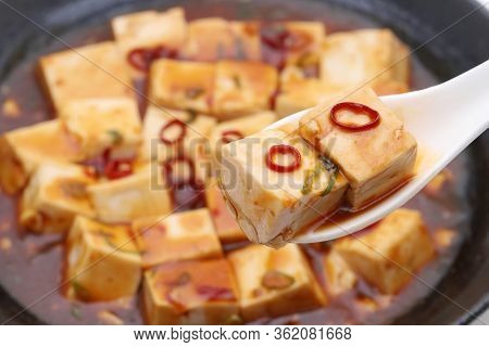 Close Up Of Chinese Cuisine Mapo Doufu With Renge