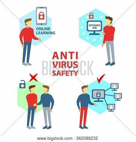 Security Measures On The Street And When Communicating. Epidemic Covid-2020. Security From The Virus