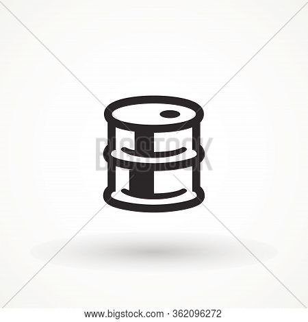 Oil Drum Container Barrel Sign Flat Vector Icon For Apps And Websites. Barel Oil Icon Illustration V