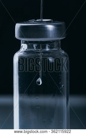 Medicine, Injection, Vaccine And Disposable Syringe, Drug Concept. Sterile Vial Medical Syringe Need
